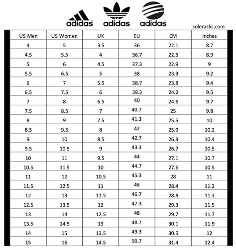 adidas shoe size conversion chart.